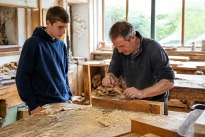 Un collégien en stage d'observation dans un atelier